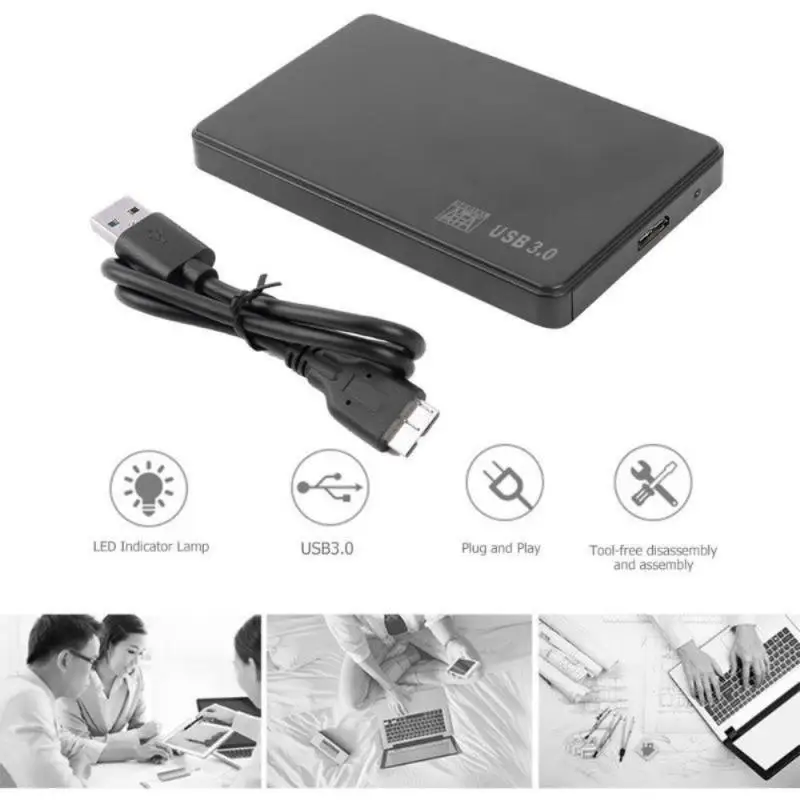 

2.5 Inch Hard Drive/Earphone USB3.0 To 2.5 Serial Port SSD Hard Drive Case External Laptop For Win10 ED For External