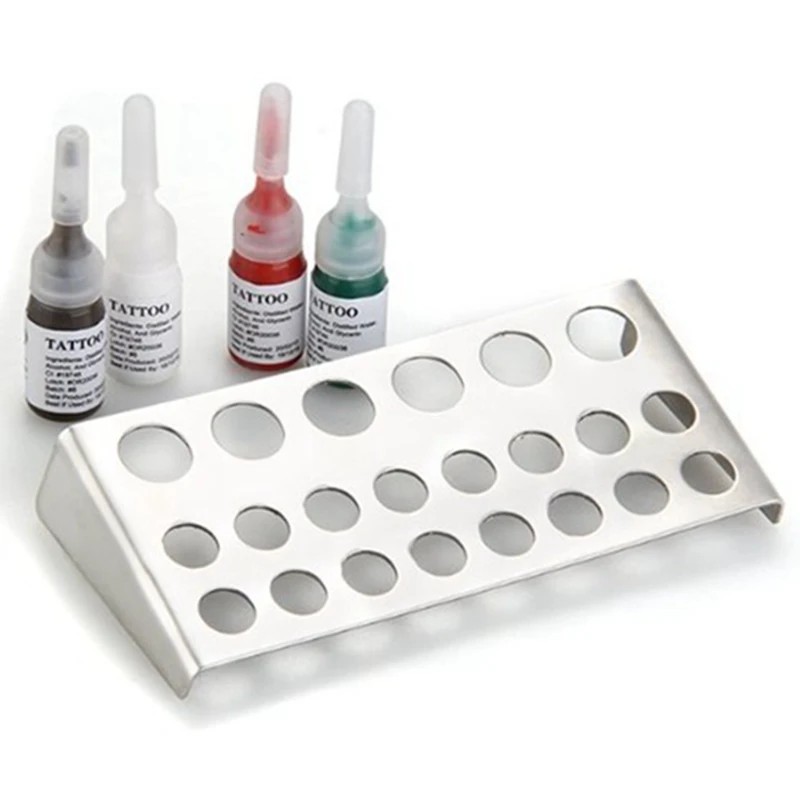 

200 Plastic Medium Tattoo Ink Cups with Stainless Steel Tattoo Pigment Ink Cup Caps Holder Stand Shelf Pro