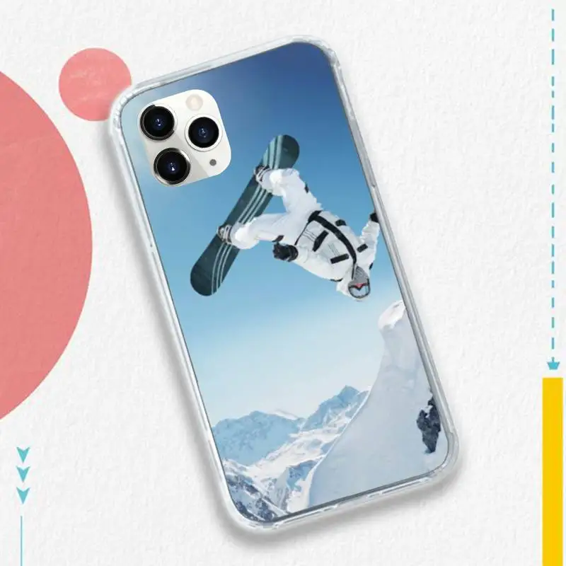 

Skiing Snow Snowboard Skis Anti-fall capa protective Phone Case for iPhone 11 12 pro XS MAX 8 7 6 6S Plus X 5S SE 2020 XR