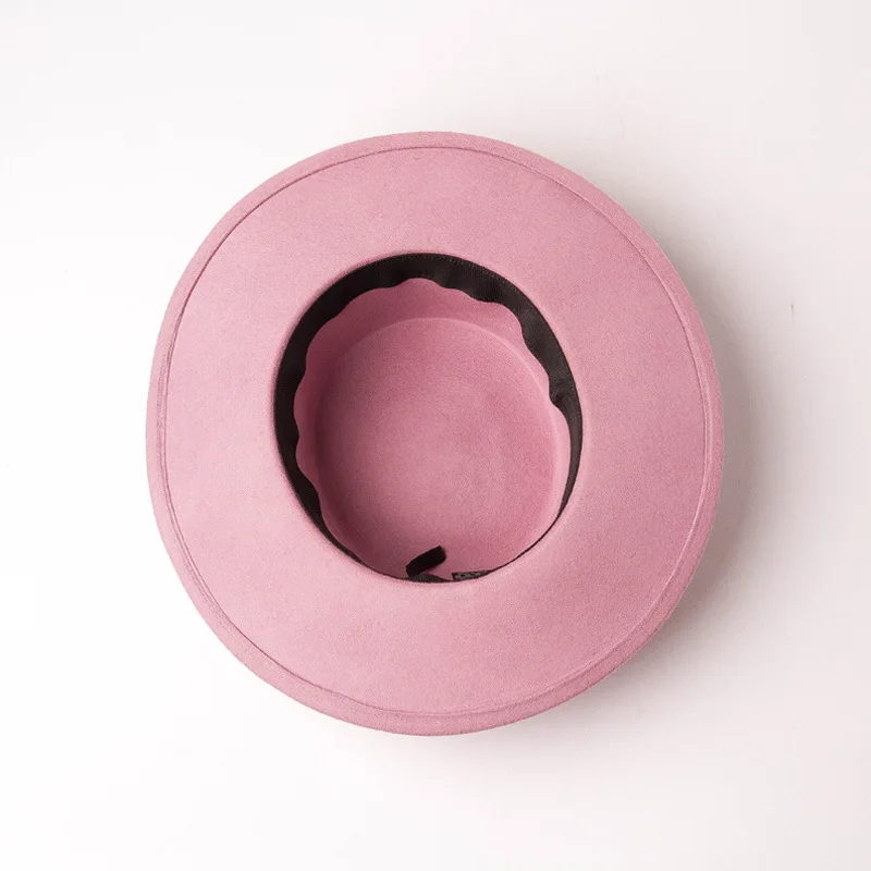 Фетровые шляпы USPOP с широким бантом женские шерстяные плоские шапки лентой