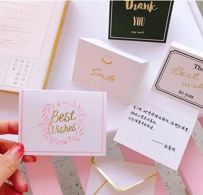 8 компл./лот бумажные конверты с горячим тиснением креативная поздравительная