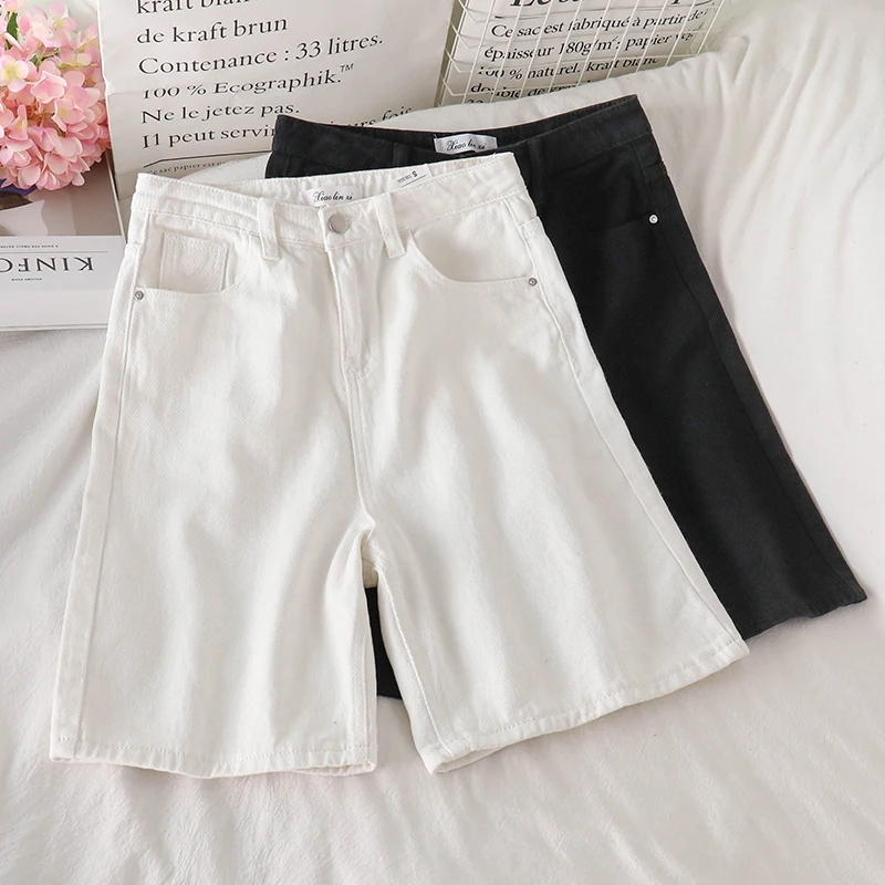 Популярные брюки женские студенческие универсальные джинсы с высокой талией