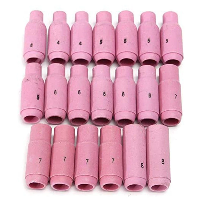 

62Pcs Tig Welding Torch Ceramic Copper Nozzle Pyrex Cup for Welding Machine WP-26/17/18 Kit