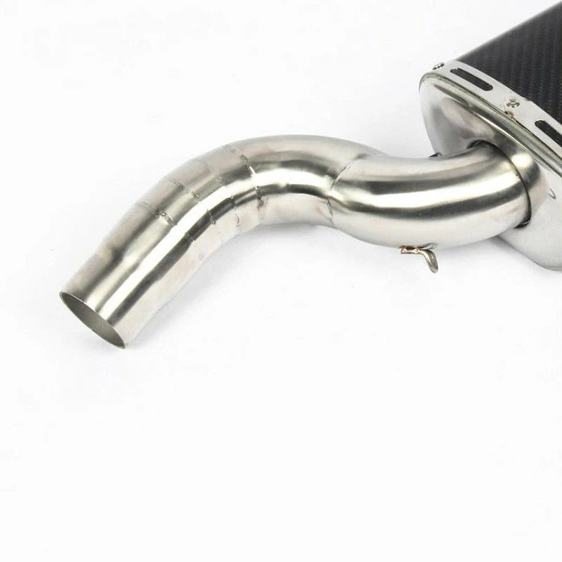 Slip On For Kawasaki Ninja ZX6R ZX636 2004-2008 Motorcycle Exhaust Pipe Mid Link Tube Carbon Fiber Muffler Tip Under Seat | Автомобили и