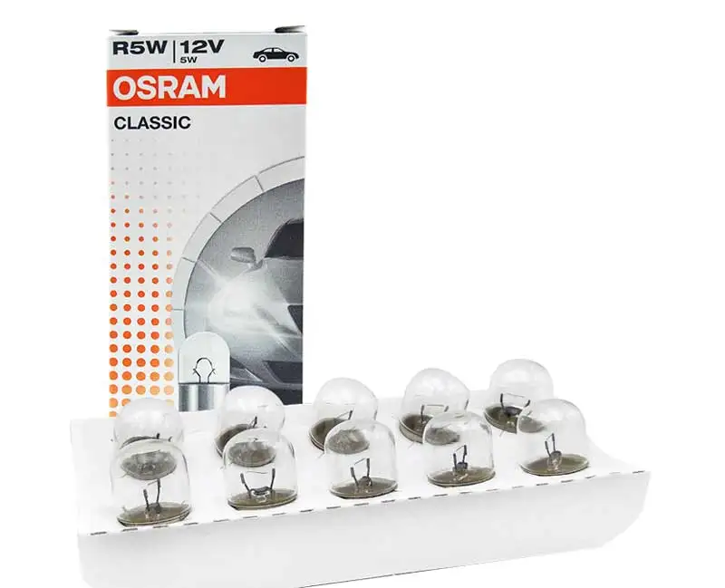 Лампа Ксеноновая OSRAM 12V первоначально R5W 5007 5 Вт Стандартный интерьер светильник фонари освещения номерного знака производитель комплексного оборудования для сигнальных ламп,, 10 шт