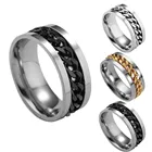 Спиннер Титан Сталь вращающаяся цепочка кольцо Для мужчин Нержавеющаясталь металла, не линяют, золотистый и черный синий серебристый Цвет снятие стресса