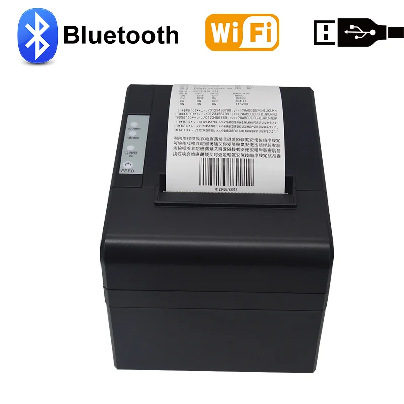 3 дюймовый термопринтер чеков с bluetooth Wi Fi USB 80 мм Портативный чековый pos