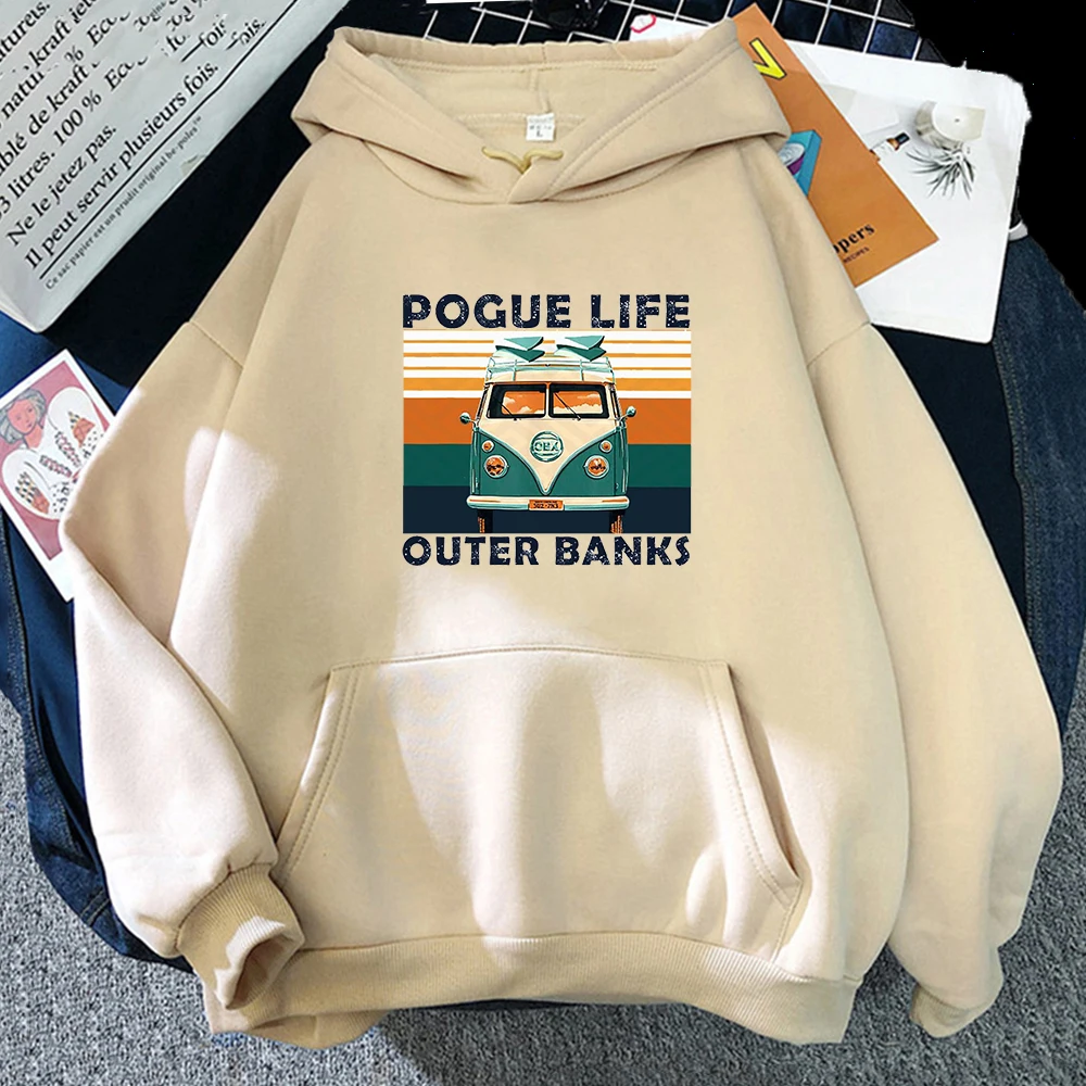 

Pogue Life Outer Banks Hoodie Women Retro Vintage Sweatshirts Casual Men North Carolina Streetwear Winter Kpop Clothes Sudadera