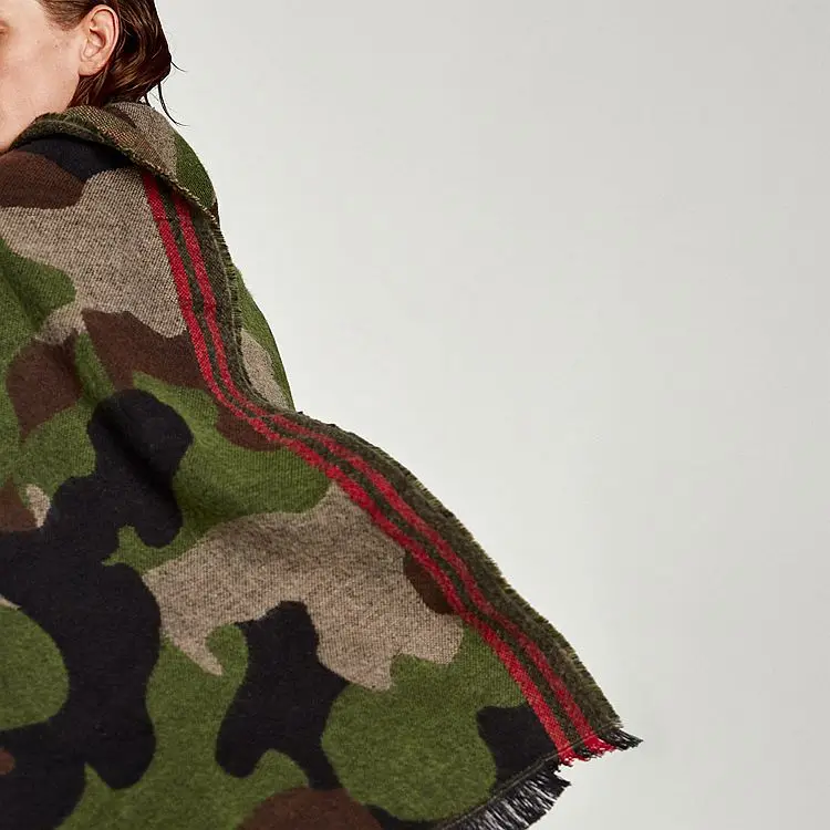 

Fashion Women Retro Army Green Camouflage Cashmere Scarf Shawl Soft Scarves 190*80cm