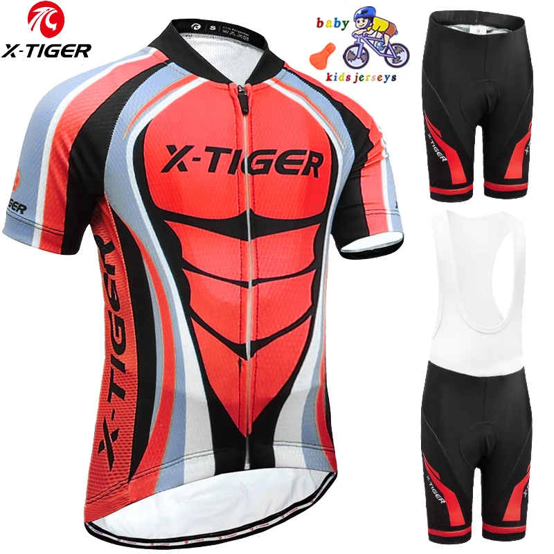 

X-TIGER комплекты для велоспорта, детская одежда для велосипеда, дышащая одежда для горного велосипеда, костюмы, Детский комплект из Джерси для...