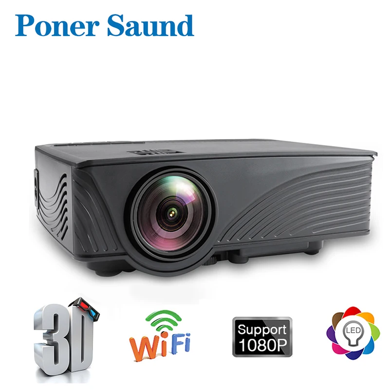 Мини портативный проектор 4K Poner Saund GP12 для смартфона WiFi Android Full HD1080P Led видео