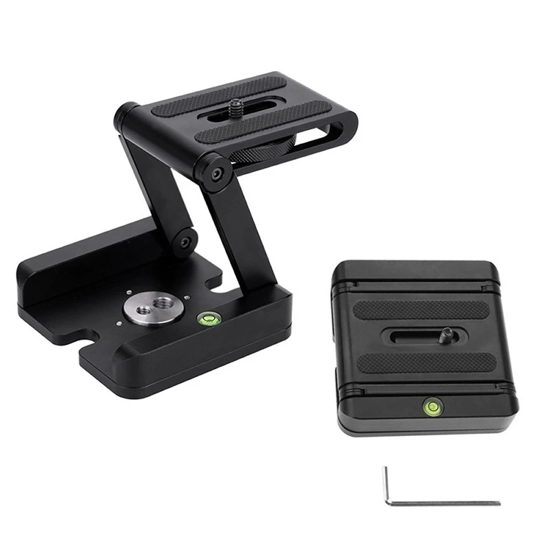 

Z Flex Tilt Tripod Head Aluminum Alloy Folding Z Tilt Head Quick Release Plate Stand Mount Spirit Level For Phones Camera