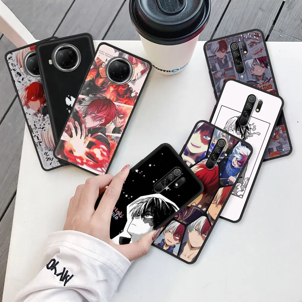 

Shoto Todoroki Anime Case for Xiaomi Redmi Note 9S 9 8 Pro 10 8T 7 9C 9A Black Shell 8A 7A K40 Antifall Soft Phone Cover Funda