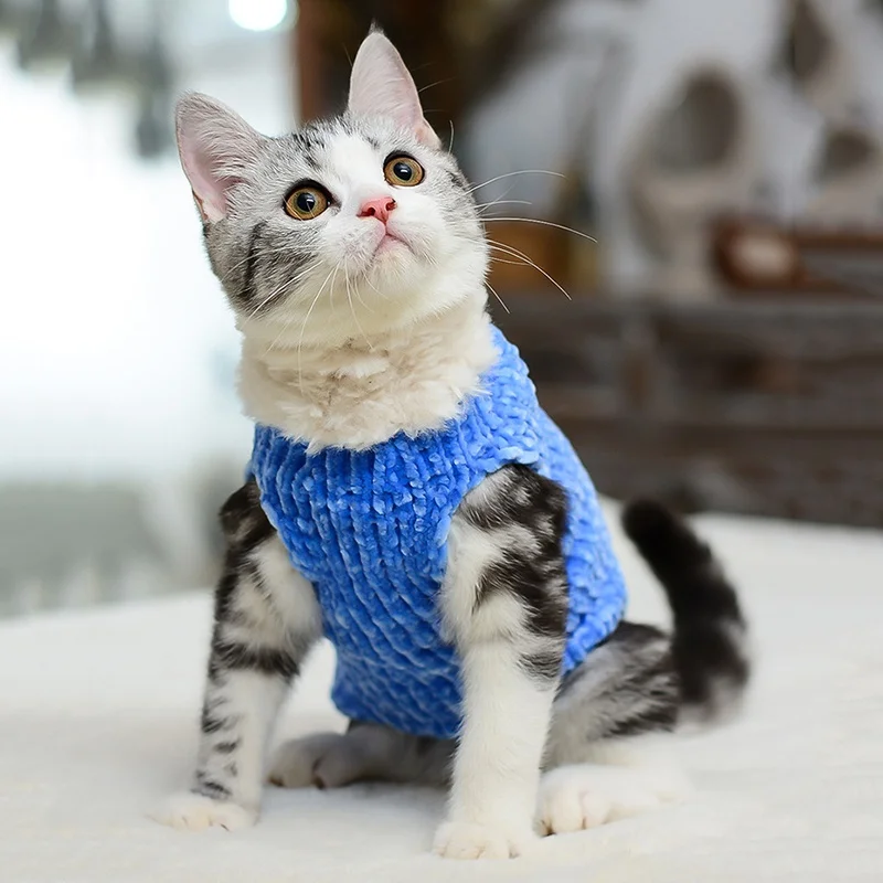 

Winter Cat Coat Warm Thick Fleece Turtleneck Knitwear Sweater For Small Dogs Cats Pet Pullover Clothing Christmas Costume