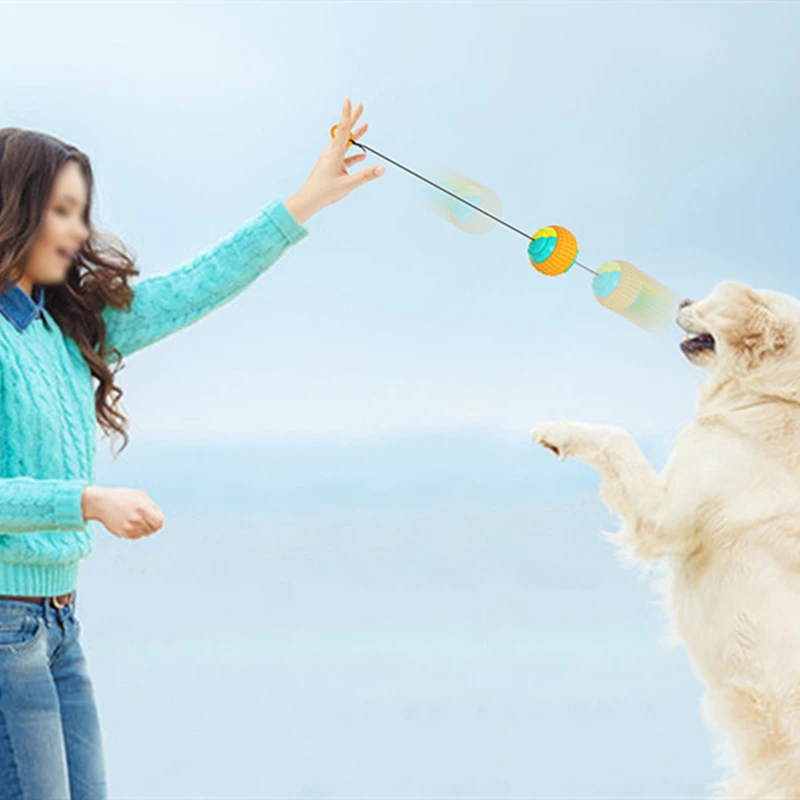 

NEW High Grade Dog Training Ball Dog Chew Toys Rubber Anti-bite Throwing TPR Ball Toys YOYO Ball Molar Bite Toy Elastic Ropes