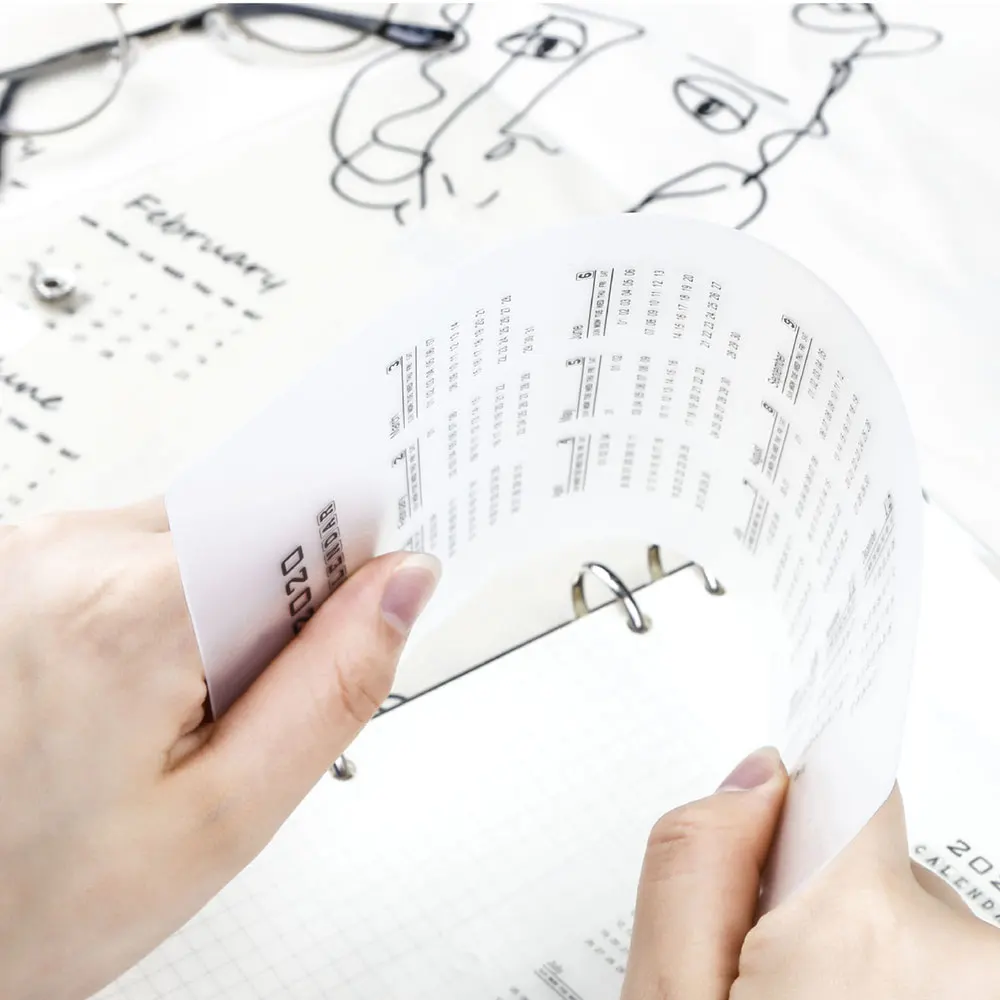 Блокнот с 6 отверстиями и календарем блокнот аксессуары для ноутбука A5 A6 PP