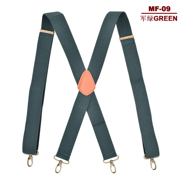 3.5cm Suspenders Для мужчин и женщин, 4 зажима, рубашка для отдыха, 3,5 см, брюки для брюк, зажим на спине, подтяжки из искусственной кожи, эластичный сплав, металлическая головка, регулируемые подтяжки - Цвет: 3.5cm Suspenders