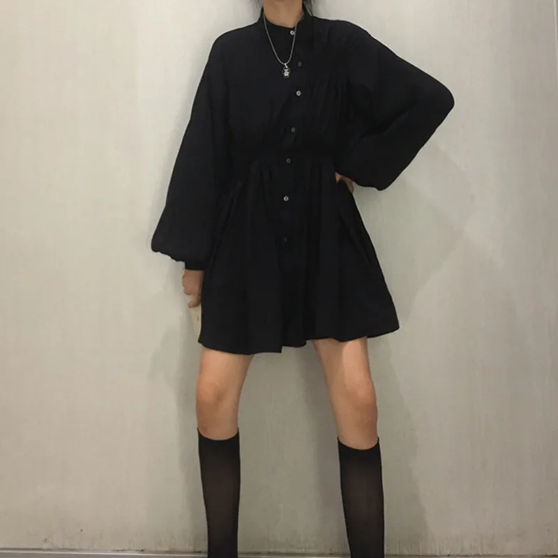 Женское винтажное платье SHENGPALAE с высокой талией стоячим воротником