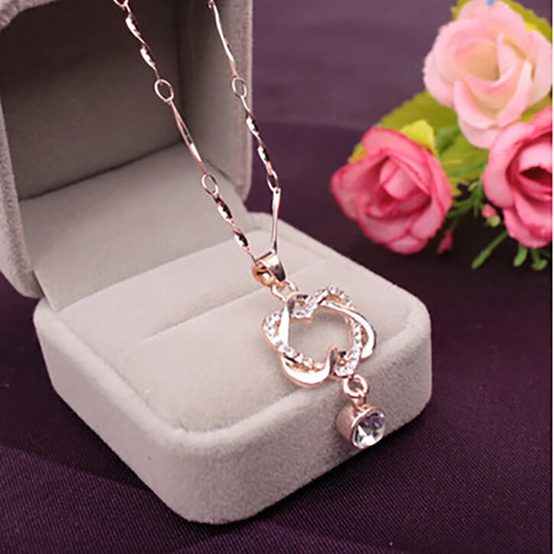 

Fashion Short Style Double-Centred Necklace Female Collar Fashion Jewelry Clavicle Pendant Necklace Valentine's Day Gifts