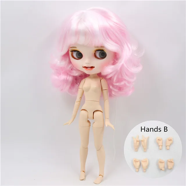 doll with hands B Ледяная фабрика blyth пользовательская кукла игрушка матовое лицо соединение тела bjd белая кожа 30 см, без сонных глаз - Цвет: doll with hands B
