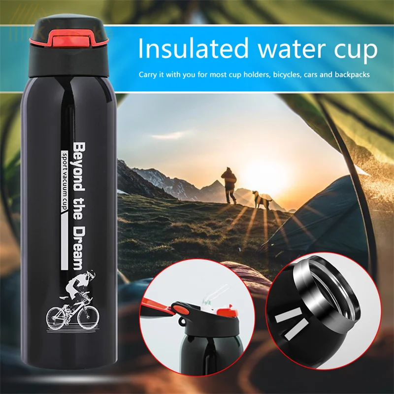 

Stainless Steel Vacuum Thermos Cup Outdoor Cycling Household Insulated Water Cup Straw Drop-proof Insulation Cold Preservation