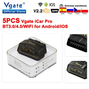 5pcs vgate icar pro elm327 wireless car diagnostic obd 2 scanner wifi obd2 elm 327 for iosandroid auto tool free shipping free global shipping