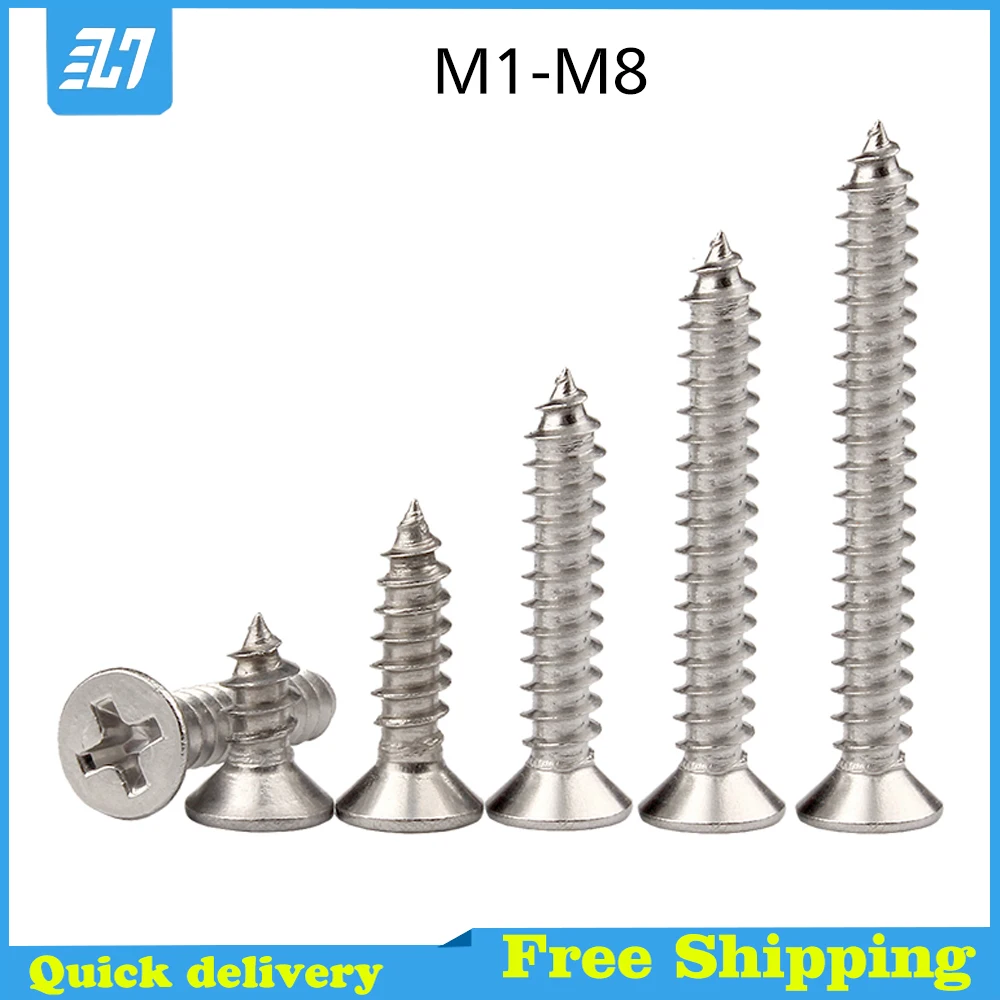 Маленький Самонарезающий винт с плоской головкой Phillips метрическая резьба