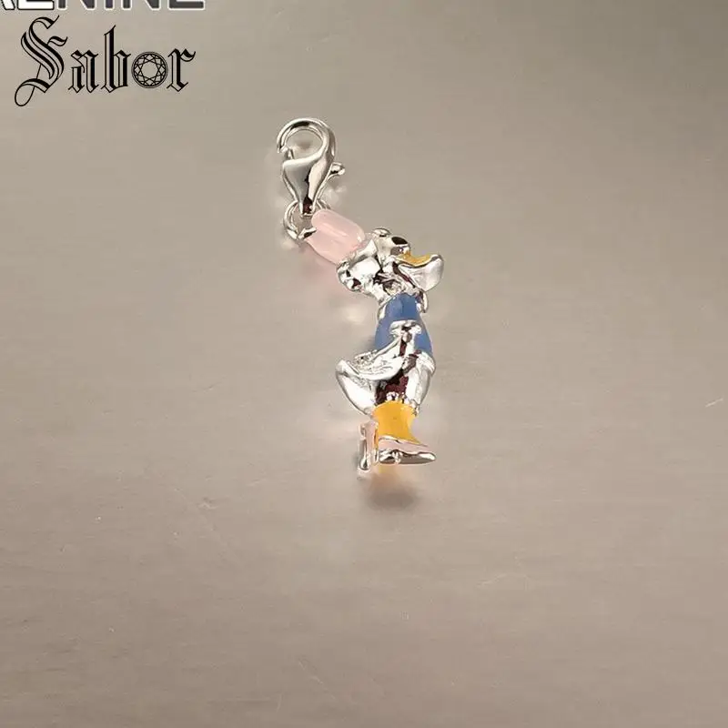 Модные серебряные очаровательные шармы с персонажами мультфильмов сделай сам