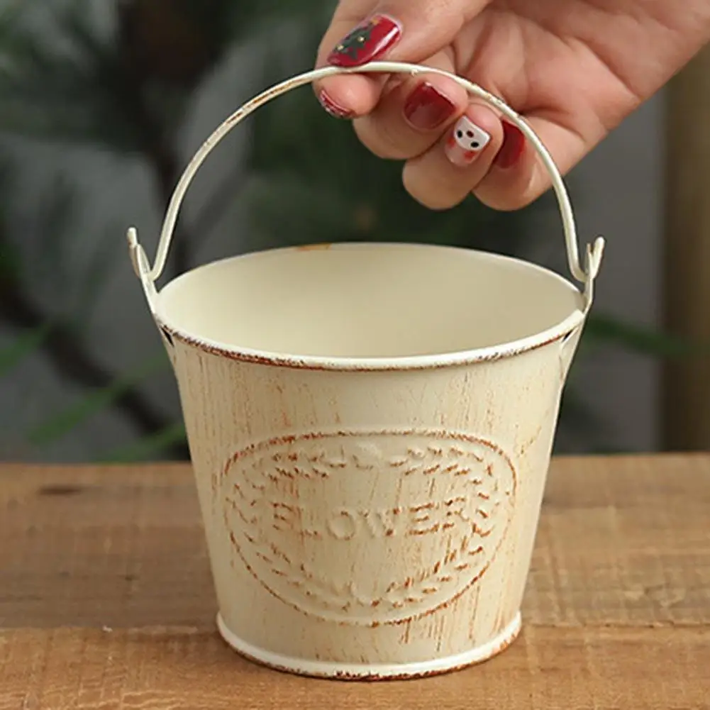 

Винтажный Железный Художественный Цветочный горшок для суккулентов, ведро, контейнер для хранения мелочей, цветочный горшок