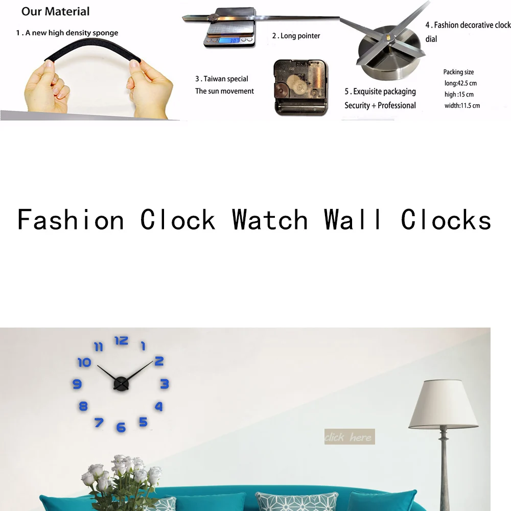 Модные часы настенные Horloge 3d Diy акриловые зеркальные наклейки украшение дома