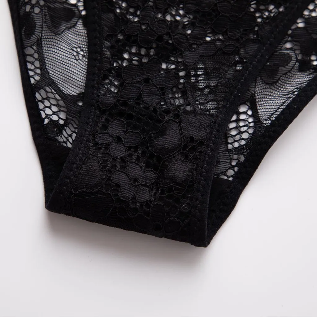 

Women's Lace Underpants Sexy Lingerie Lady Girl Thongs And G strings Transparent Lace Panties Low-rise Side Tie Briefs Underwear