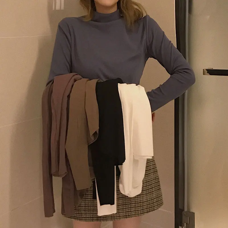 Новинка Осень-зима 2020 тонкая внутренняя одежда с высоким воротником верхняя