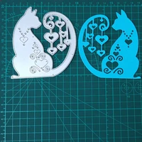 cute cat heart pendant love metal cutting dies for stamps scrapbooking stencils diy paper album cards decor embossing 2020 new