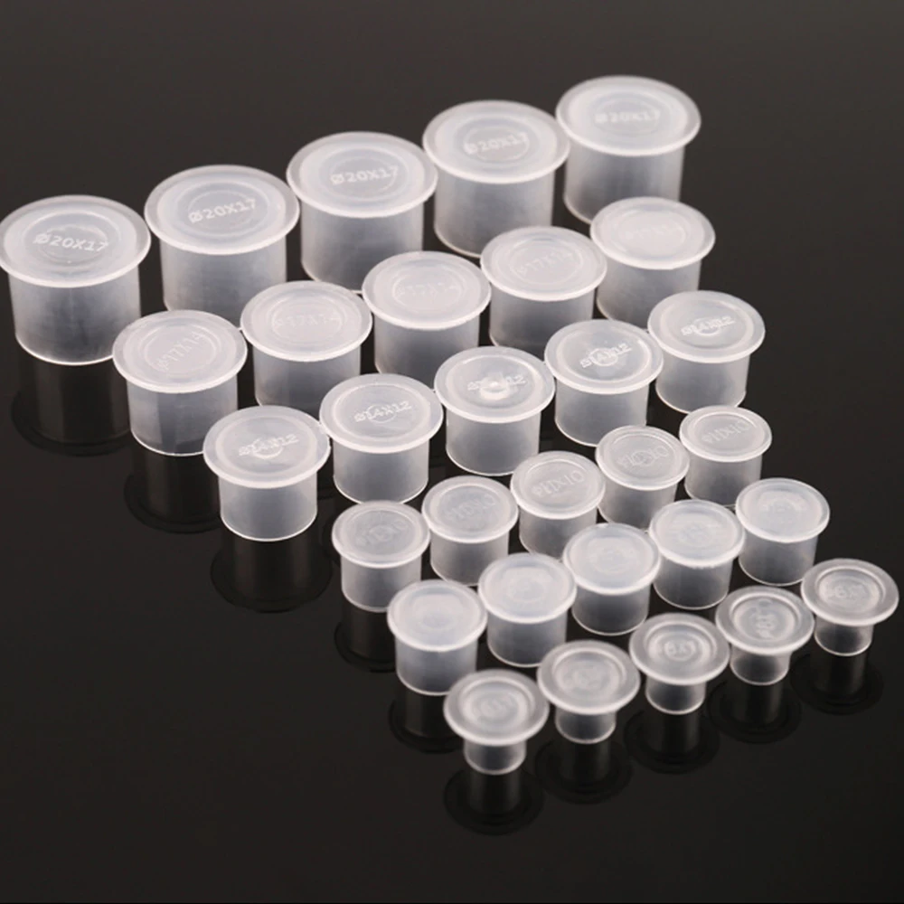 1000 шт. пластиковые прозрачные колпачки для пигмента тату|Аксессуары татуажа| |
