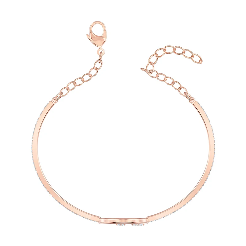 

Fashionable Exquisite New Rose Gold Round Crystal Ladies Jewelry Bracelet For Girlfriend Romantic Engagement Birthday Gift