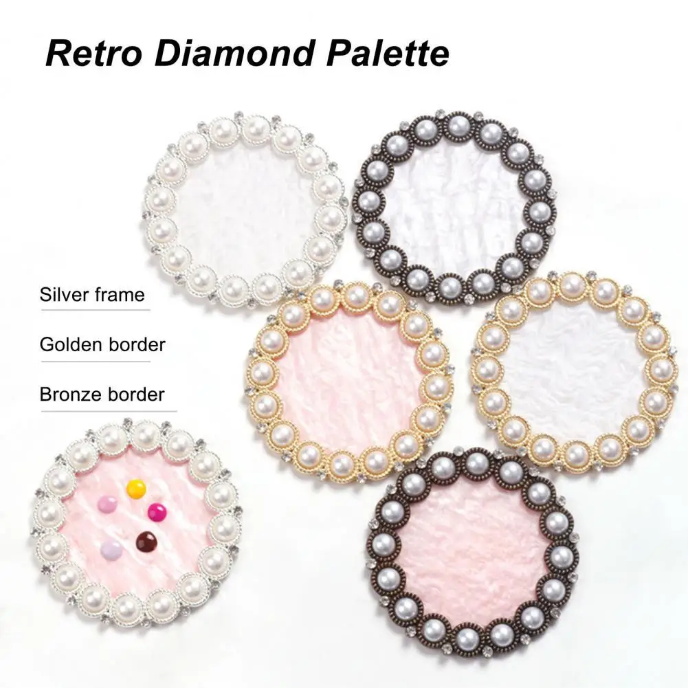 

Nail Art Plate Faux Pearl Decor Multifunctional Resin Nail Display Showing Tray for Home Use