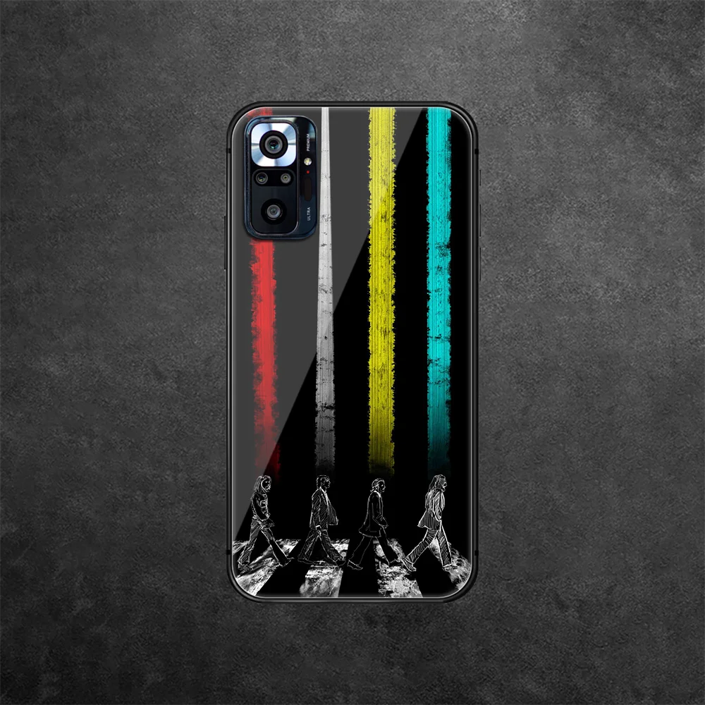 

Rock Beatle Band Tempered Glass Phone Case Cover For Xiaomi Redmi Note 7 8 9 10 A C T S Pro K 30 40 Bumper Back Silicone
