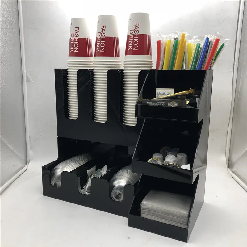 

Cup & Lid Dispenser Organizer Acrylic Cup Holder Bar Storage Box Paper Cup Plastic Shelf Coffee Tea Cup Rack Cocktail Box