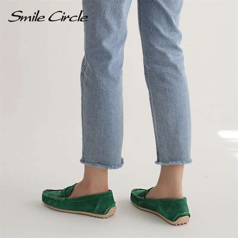 замшевые лоферы женская обувь на плоской подошве без шнуровки летняя