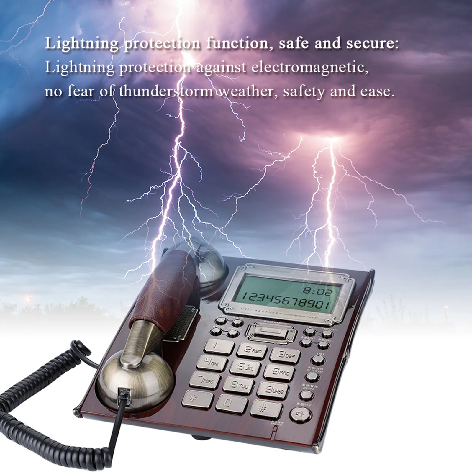 Стационарный проводной винтажный телефон в античном стиле Европейский ретро с