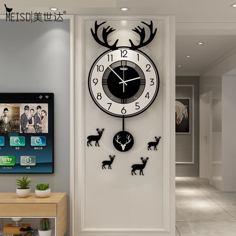 MEISD Скандинавский дизайн большие часы настенные искусство бесплатные наклейки