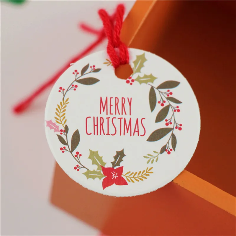 50 шт. Рождественский орнамент кулон 5 стилей выпечки Упаковка Лифт бирка открытка