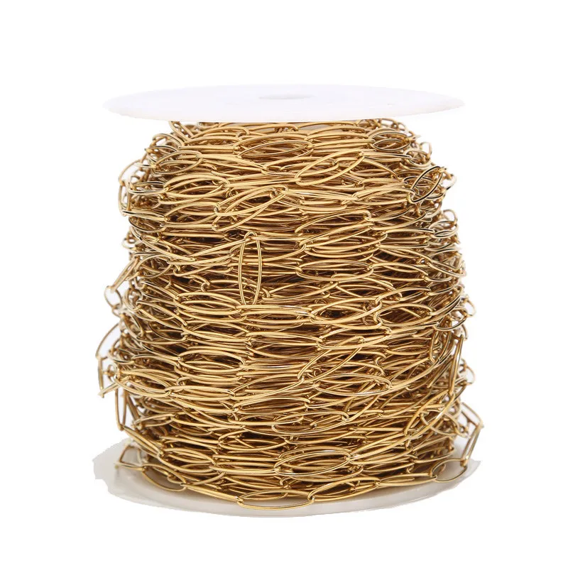 Цепочка для кабелей ручной работы длинная золотистая С Рельефной текстурой без