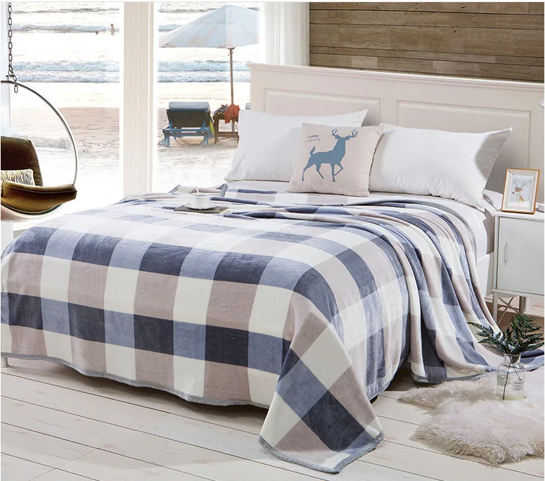 Blanket Ferret cashmere blanket warm blankets brand fleece plaid super soft throw on Sofa/Bed/Plane Travel Plaids patchwork | Дом и сад