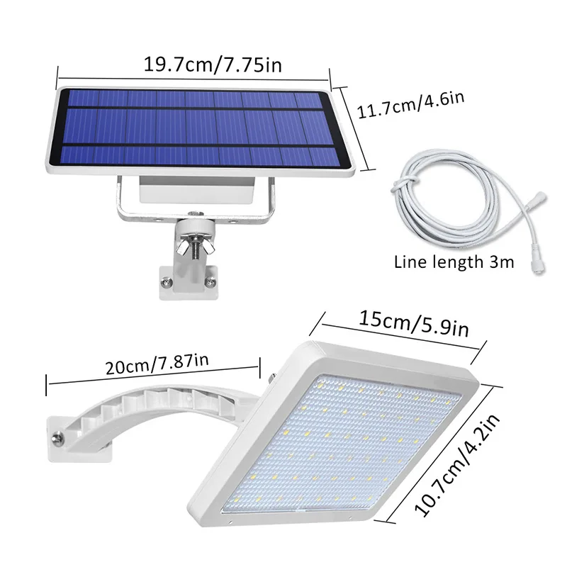 Солнечный светильник на открытом воздухе, возобновляемый настенный светильник, светильник, 48 светодиодов, водонепроницаемый, IP65, внутренни... от AliExpress RU&CIS NEW