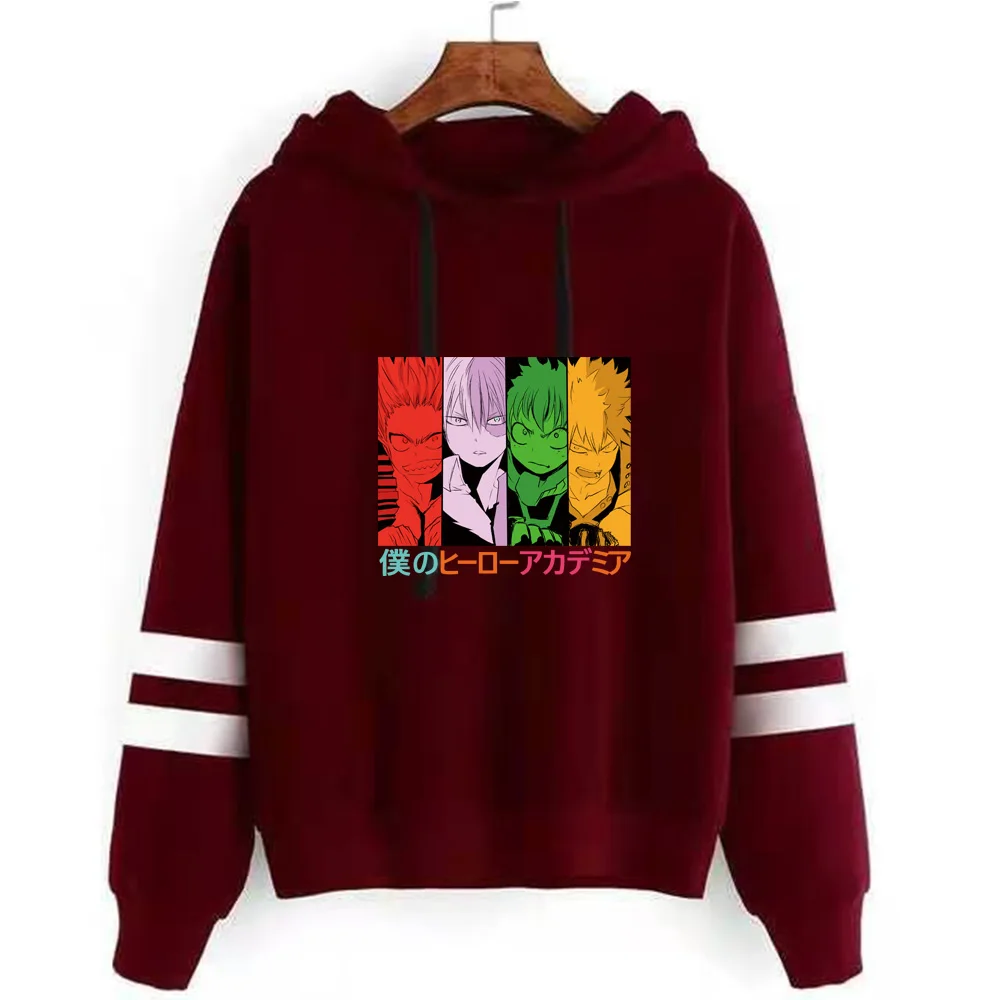 

2021 Japanese Anime My Hero Academia Hoodie Fashion Pullovers Tops Long Sleeves Male and Female Cloths