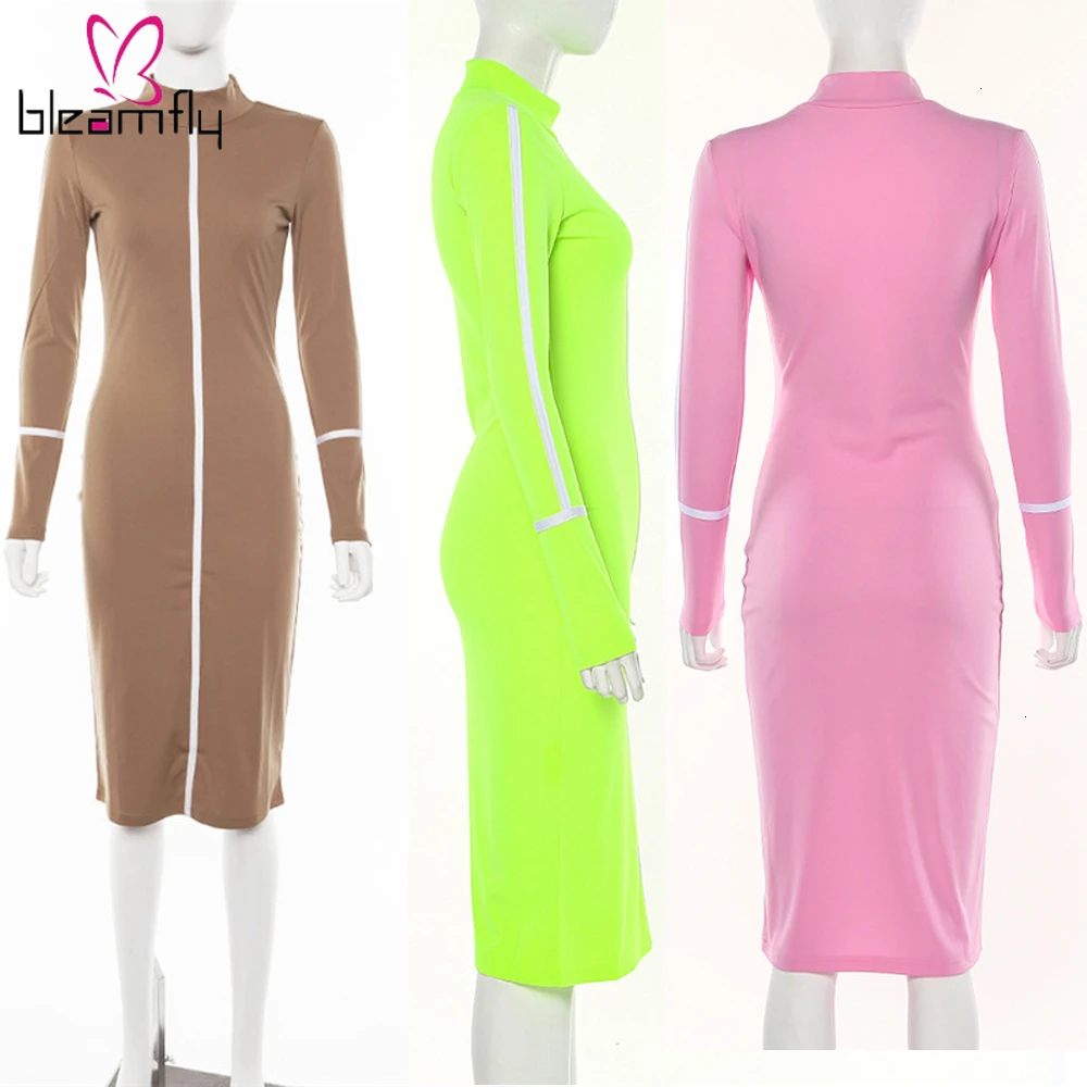 Осень лето женские зимние комбинезоны модные облегающие платья средней длины с