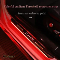 car acrylic usb power moving led welcome pedal for nissan juke f15 f16 scuff plate door sill pathway light car accessories