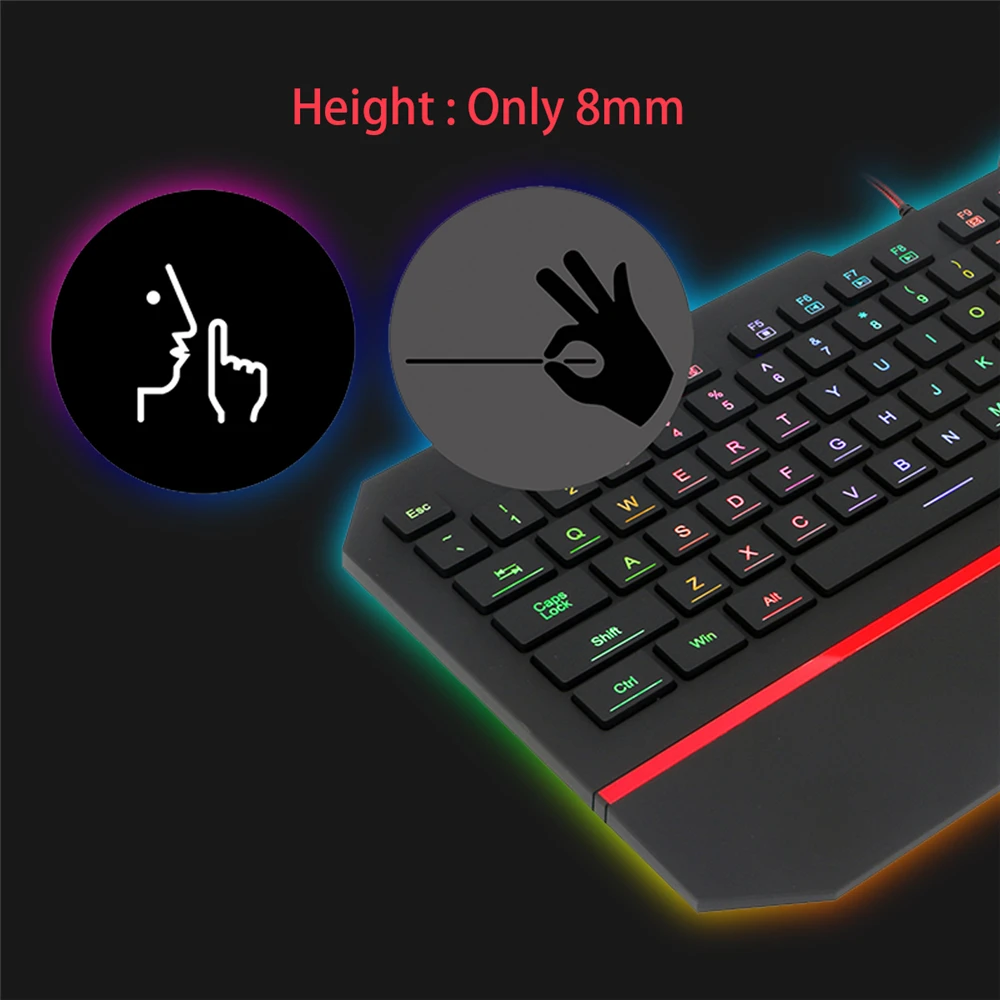 Ультратонкая игровая клавиатура для Redragon K502 RGB бесшумная с подсветкой и 104