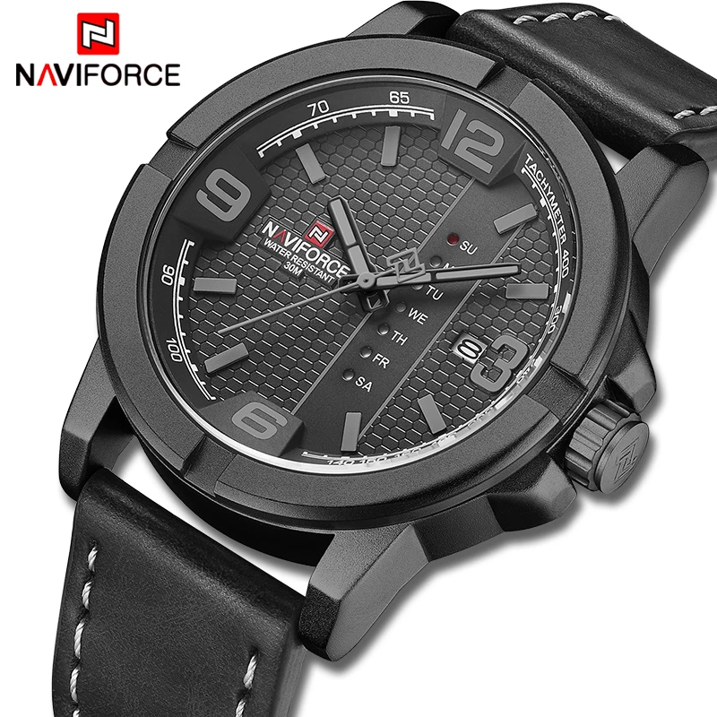 Часы NAVIFORCE Мужские кварцевые роскошные Брендовые повседневные